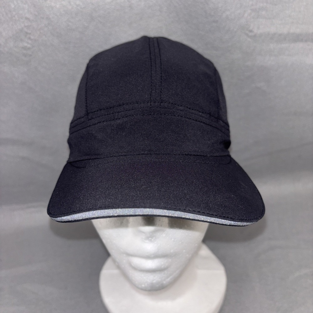 Lululemon Logo Womens One Size Black Adjustable Running Cap Lightweight Stretch